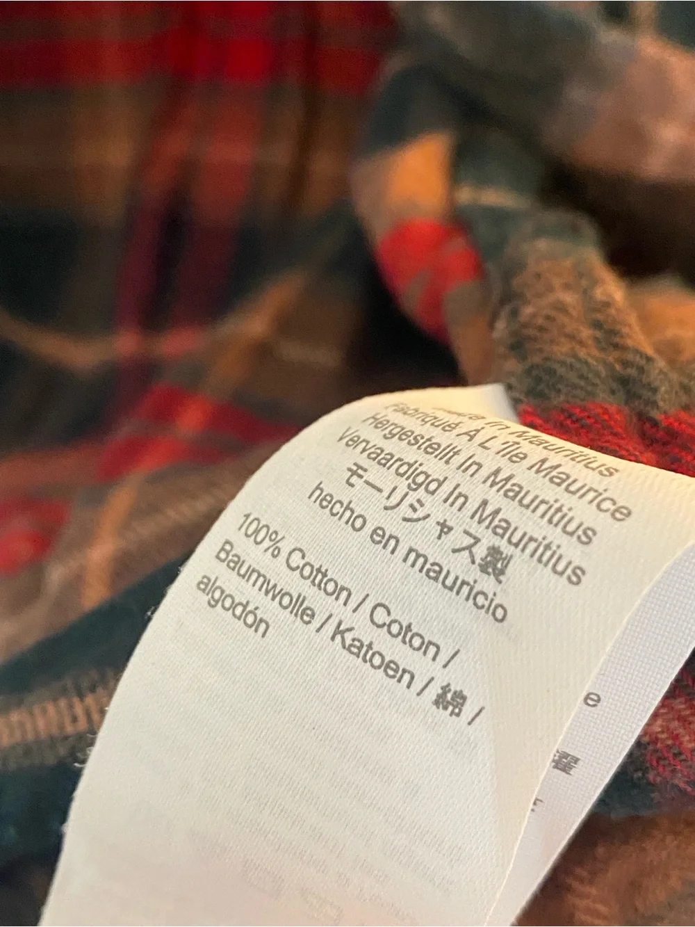 J. Crew Red, Green & Brown Plaid Flannel Button-Down Shirt  S